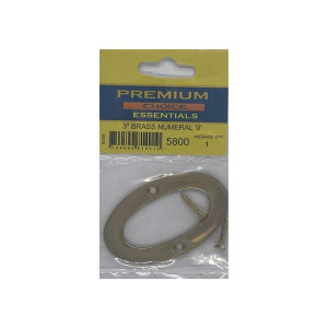 Brass Number '0' by Premium Choice, 3 inches, Home Decor