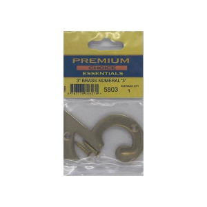 Brass Number '3' by Premium Choice, 3 inches, Home Decor