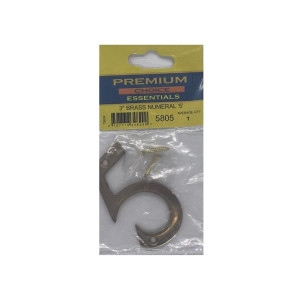 Brass Number '5' by Premium Choice, 3 inches