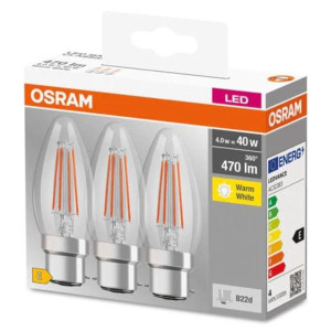 Osram Vendek 4W LED Filament Bulb, 40W Equivalent, Energy Efficient, B22d Cap-Type, Non-Directional Design