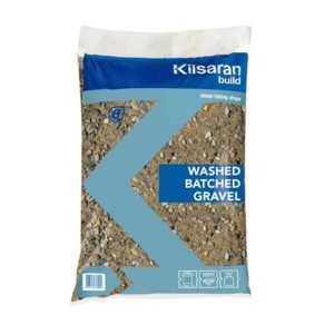 Kilsaran Washed Batch Gravel 25kg for Construction Applications, High-Quality Aggregate for Concrete Mixing and Drainage