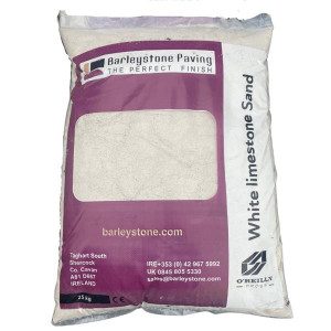 Barleystone White Limestone Sand, 25kg, Pure White, for Dry Dashing with White Cement