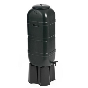 Strata Water Butt Set Slimline 100L, 100 litre capacity, Black, Tap Included