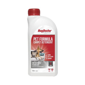 Rug Doctor Pet Formula Carpet Detergent, 1 Litre, Pro-Enzymatic Technology for Pet Stains and Odors, Blue, 1 Litre