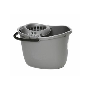 Varian Mop Bucket with Wringer, Silver, Heavy Duty Plastic Construction