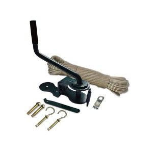 De Vielle Premium Complete 30M Clothesline Winder Kit Dark Green for Outdoor Laundry