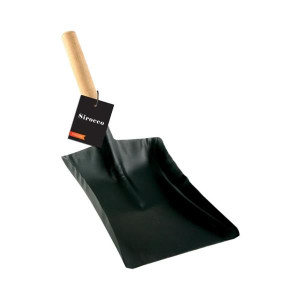 Sirocco Fire Shovel with Wooden Handle, 7.5" Shovel Head, Textured Finish for Fireplaces, Stoves, and Campfires