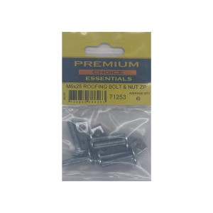 Premium Choice Roofing Bolt & Nut, M6 X 25mm, Pack of 6