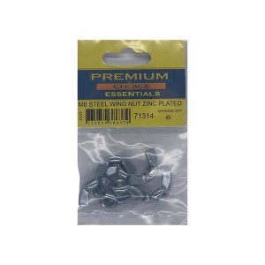 Premium Choice M8 Steel Wing Nut Zinc Plated - Pack of 6