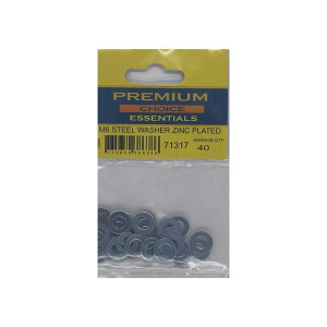 Premium Choice Steel Washer Zinc Plated M6 - Pack of 40, M6 Size, Zinc-plated Coating for Corrosion Resistance