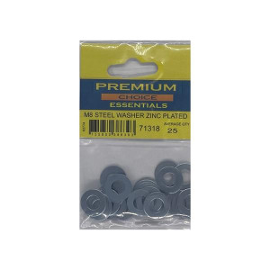 Premium Choice Steel Washer Zinc Plated M8 - Pack of 25, M8 Size, Zinc-plated Finish