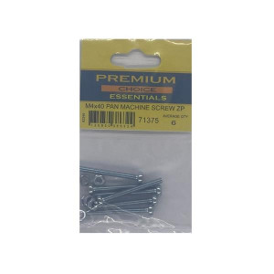 Premium Choice Pan Machine Screw, M4 x 40mm, Zinc-plated, 6-Pack for Manufacturing