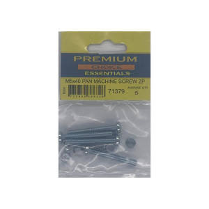 Premium Choice Pan Machine Screw, M5 x 40mm, Zinc-plated, 5-Pack for Manufacturing