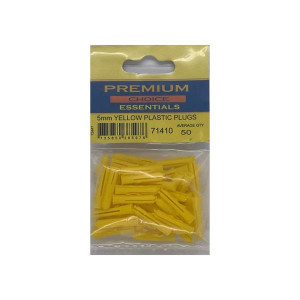 Premium Choice 5mm Yellow Plastic Plugs, Pack of 50