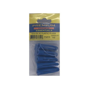 Premium Choice Blue Plastic Plugs, 10mm Diameter, 1010mm Length, Pack of 10