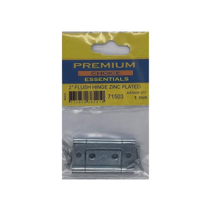 Premium Choice Flush Hinge Zinc Plated 2" for Cabinets and Doors