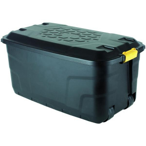 Strata Heavy Duty Storage Trunk On Wheels, 145Lt Capacity, 4 Wheels, Stackable, Padlockable
