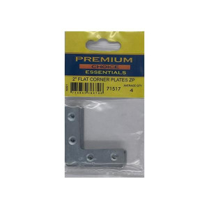 Premium Choice Flat Corner Plates 2" for Construction, Zinc, Pack of 42
