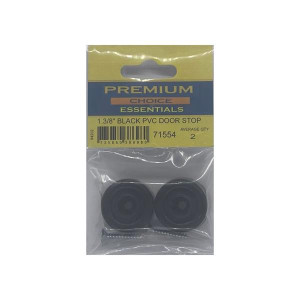 Premium Choice Black PVC Door Stop, 1.3/8" Size, Pack of 2, Door Safety Protector