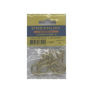 Brass Cup Hook by Premium Choice, 30mm, Pack of 8