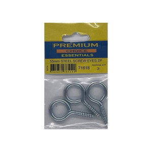 Premium Choice Steel Screw Eyes 55mm for Hanging and Fastening
