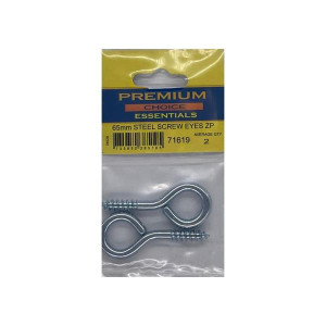 Premium Choice Steel Screw Eyes, 65mm, Pack of 2