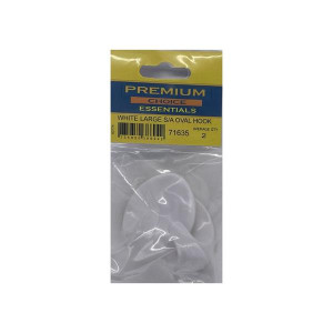 Large Oval Hook by Premium Choice, White, Pack of 2