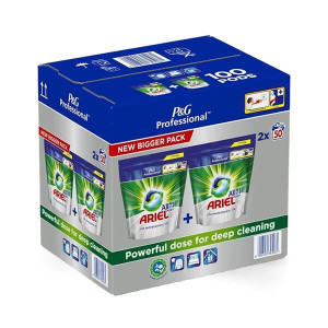 Ariel Professional All-in-1 Laundry Detergent Pods, 100 Count, Stain Removal for Bright and Fresh Fabrics