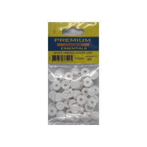 Premium Choice Hinged Cover Cap White, Pack of 40, 1cm, White
