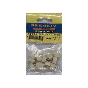 Beige Nail In Shelf Supports by Premium Choice, Pack of 12, 2cm
