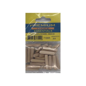 Premium Choice M6 x 30 Wooden Dowel, Pack of 30 for Woodworking Projects