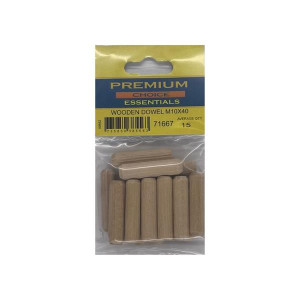 Premium Choice Wooden Dowel M10 X 40, Pack of 15, for Construction Projects