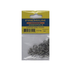 Chrome Curtain Wire Hooks by Premium Choice, Pack of 30