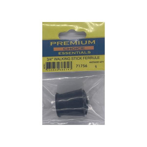 Premium Choice Walking Stick Ferrule, Black, 3/4"