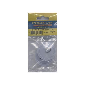 Premium Choice Bath Plug PVC, White, 1 3/4" X2, Pack of 2