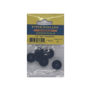Premium Choice 1/2" Tap Washers, Pack of 6, Black