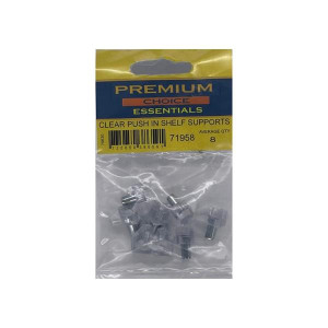 Clear Shelf Supports by Premium Choice, Pack of 8, 1.5cm