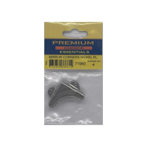 Mirror Corners by Premium Choice, Nickel Plated, Pack of 4, Chrome Colour, 3cm x 3cm