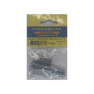 Premium Choice Furniture Bolts & Nuts M6 X 60Mm, Pack of 2, Durable Materials for Secure Connections