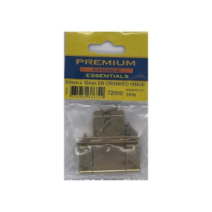 Premium Choice Cranked Hinge, 50mm x 16mm Brass, Pack of 1 pair