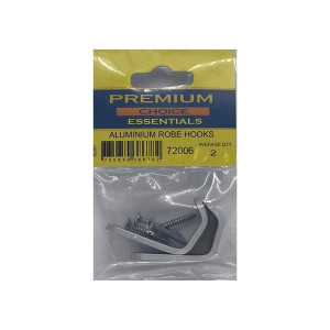 Premium Choice Aluminium Robe Hooks, Pack of 2, Modern Design, Easy Installation