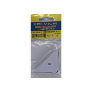 White Corner Bracket by Premium Choice, 2" x 2", Pack of 2 for Construction and DIY Projects