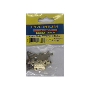 Premium Choice 40Mm Brass Butterfly Hinges, Pack of 2 for Cabinet Doors and Small Boxes