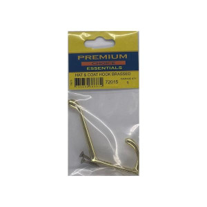 Hat & Coat Hook by Premium Choice, Brassed Finish, 9.5cm x 5.5cm