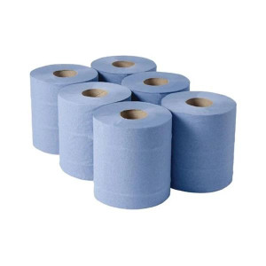 Dawn Paper Blue 2-Ply Paper Roll, 6 Rolls, 62 Ply, Blue