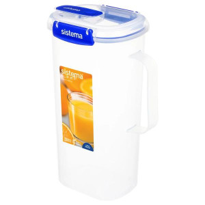 Sistema 2L Juice Jug with Easy-Pour Spout and Leak-Proof Seal for Home or Outdoor Use