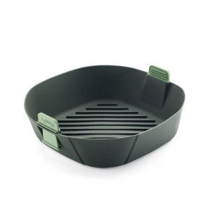 Lekue Air Fryer Basket Large for Air Fryers 5L-3.5L, 100% Silicone, BPA-Free, Non-Stick, Extendable Handles, Perfect for Juicy Foods
