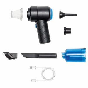 JML Go Vac Portable Handheld Vacuum Cleaner - Black, Cordless, 2-in-1 Vacuum and Blower/Inflator for Home, Car, and Garage Cleaning