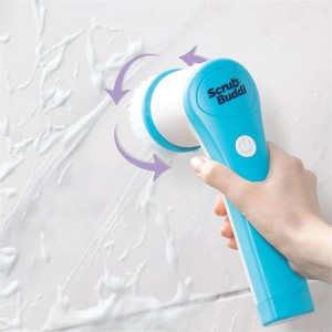 JML Scrub Buddi Rechargeable Scrubbing Brush, 300 RPM, Interchangeable Heads, Cordless, for Tiles, Shower Doors, and More