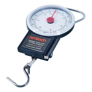 Amtech Luggage Scales with 1M Tape Measure for Travel and Fishing - 32kg/70lb Capacity